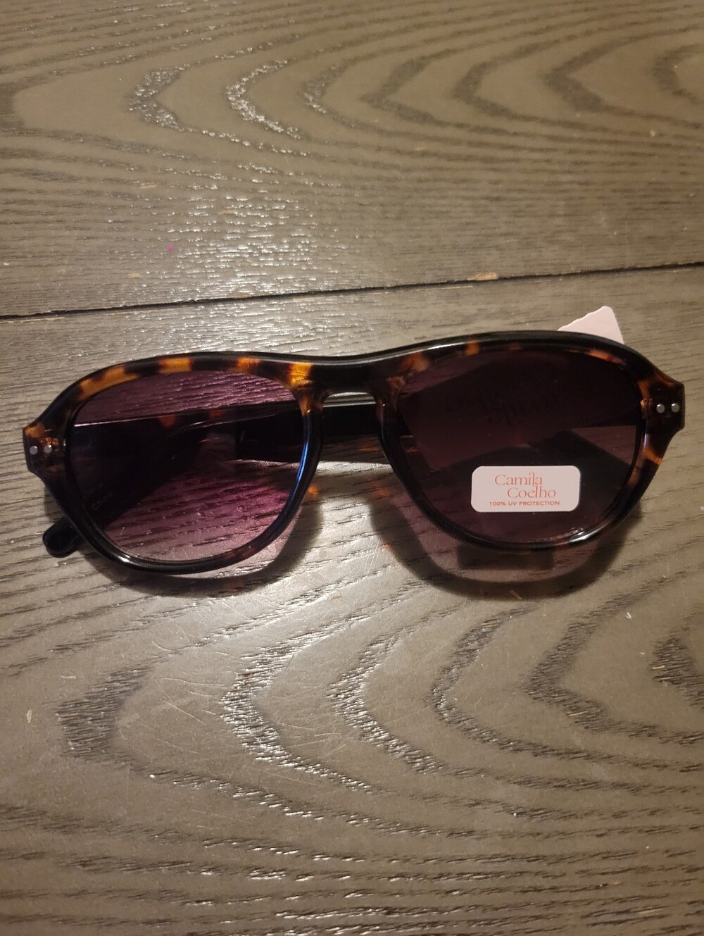 Camila Coelho Tortoiseshell Frame Sunglasses with Dark Brown Lenses